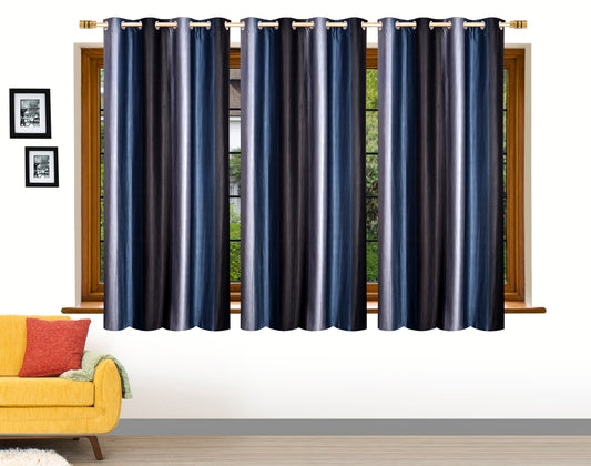 Deep Blue Crushed Plain Curtains