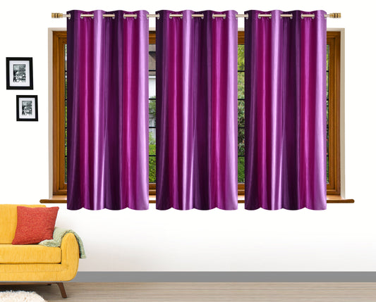 Modern Purple Crushed Plain Curtains