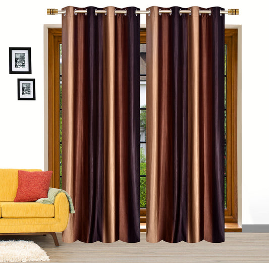 Classic Brown Crushed Plain Curtains