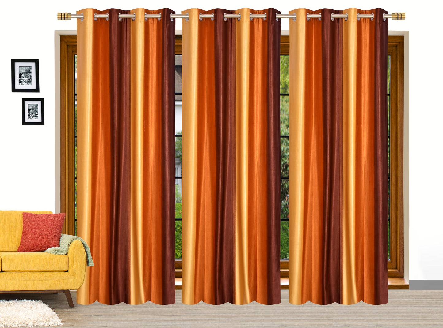 Golden Hour Crushed Plain Curtains
