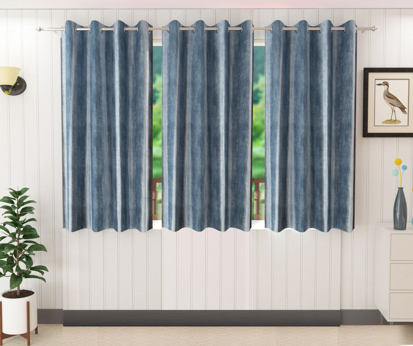 Modern Grey Textured Curtains