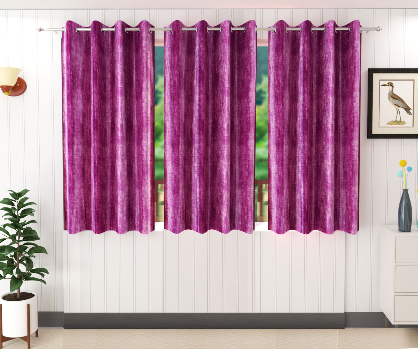 Royal Purple Textured Curtains