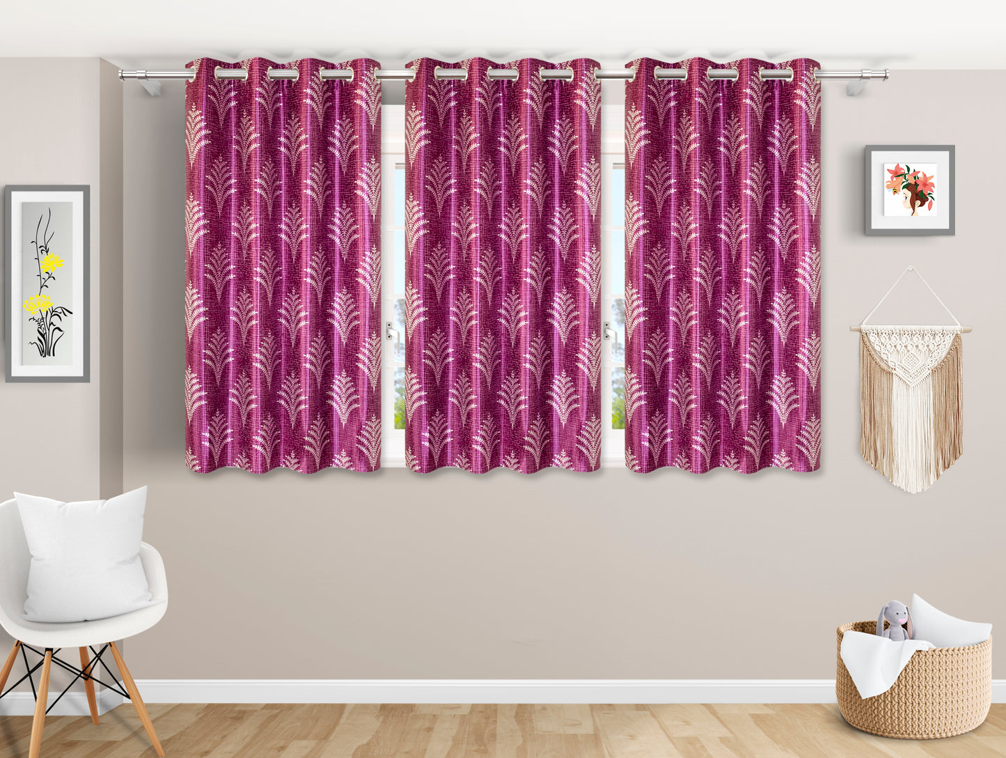 Premium Wine Leaf Pattern Curtains