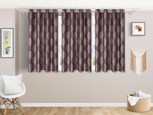 Elegant Brown Leaf-Patterned Curtains