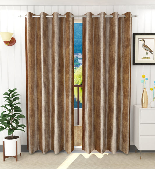 Vintage Brown Textured Curtains