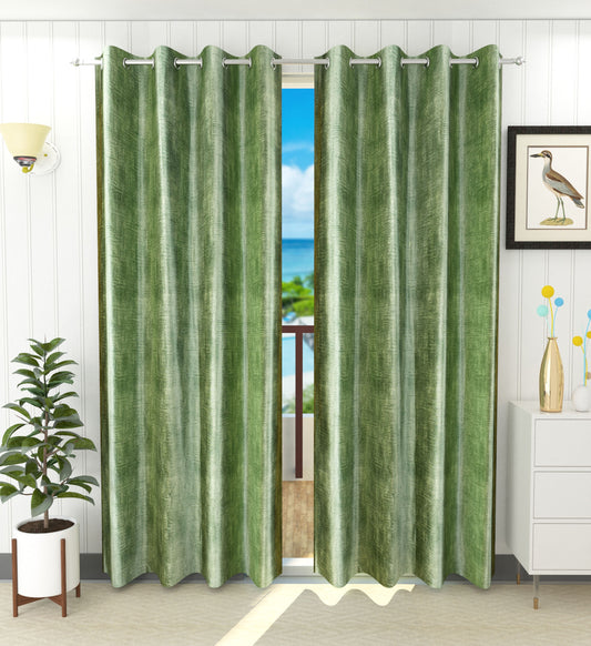 Elegant Green Textured Curtains
