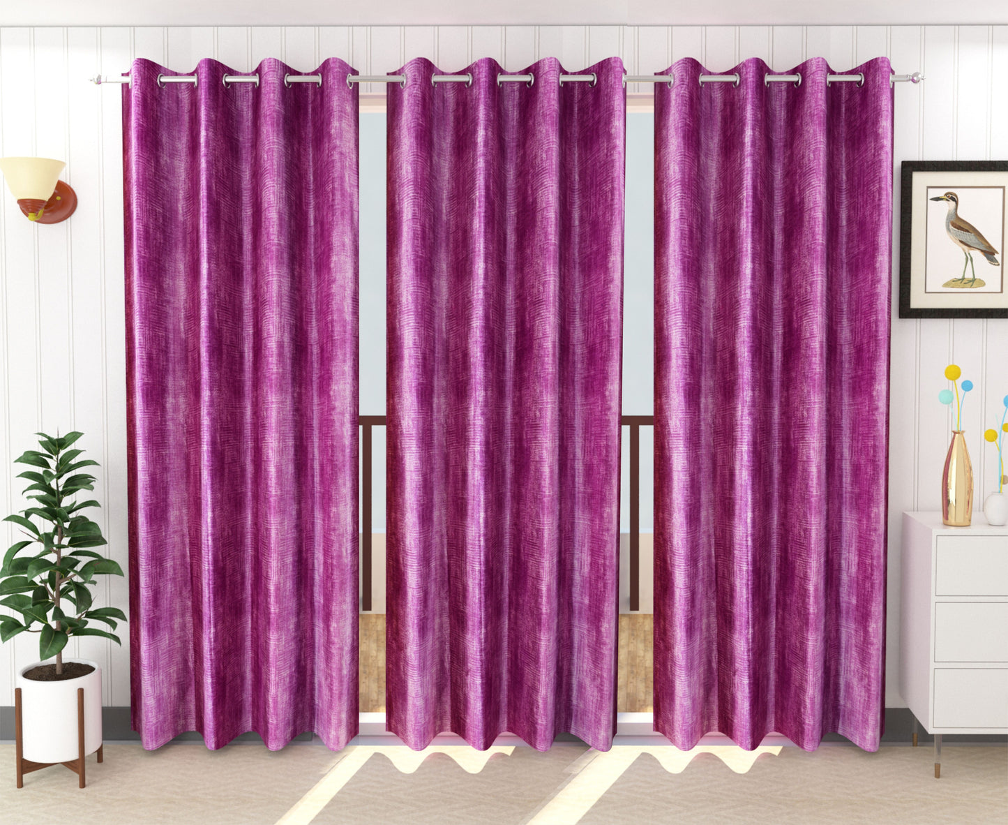 Royal Purple Textured Curtains