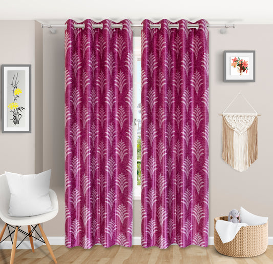 Premium Wine Leaf Pattern Curtains