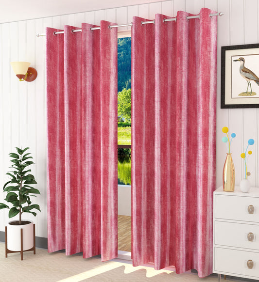 Vintage Red Textured Curtains