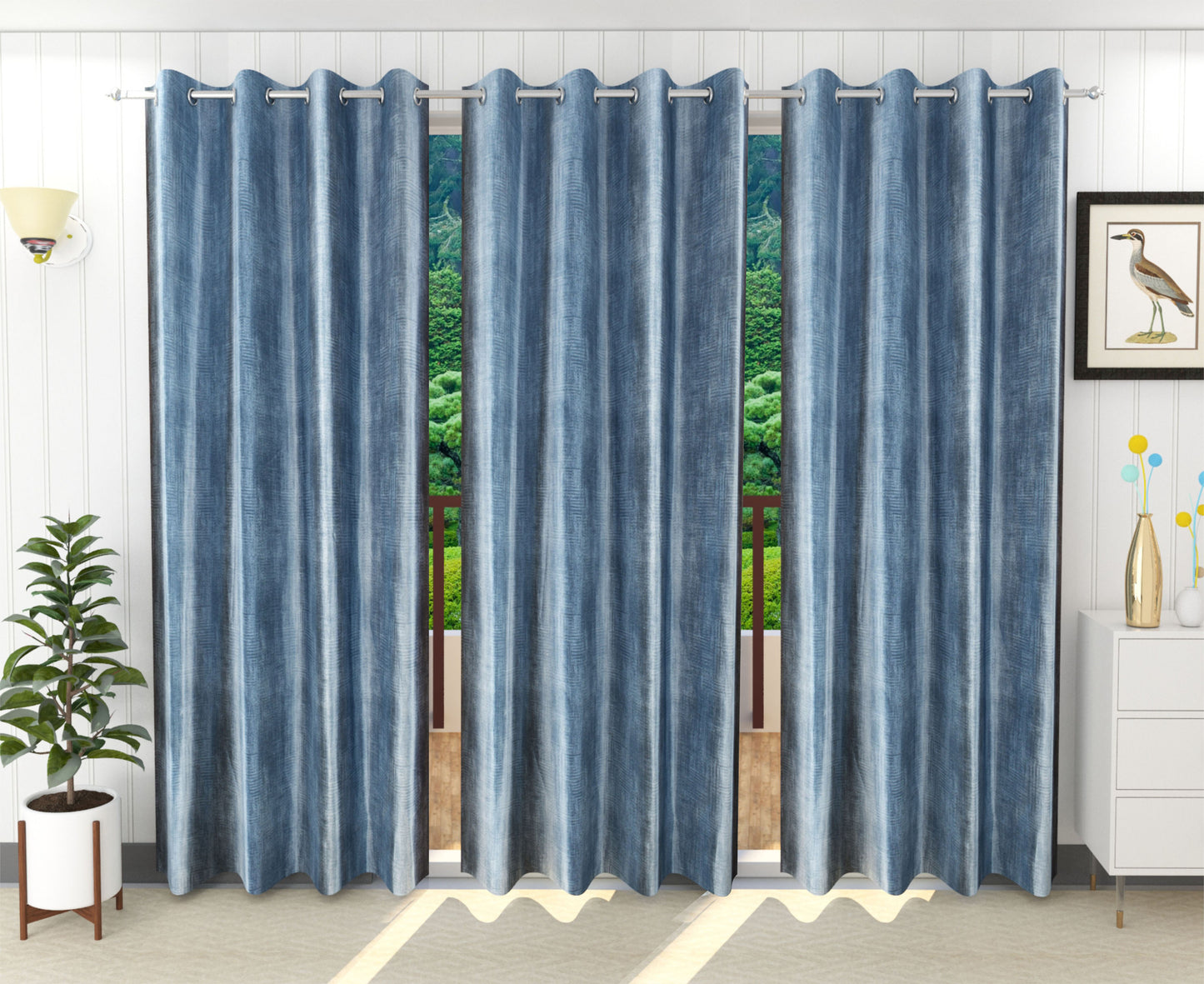 Modern Grey Textured Curtains
