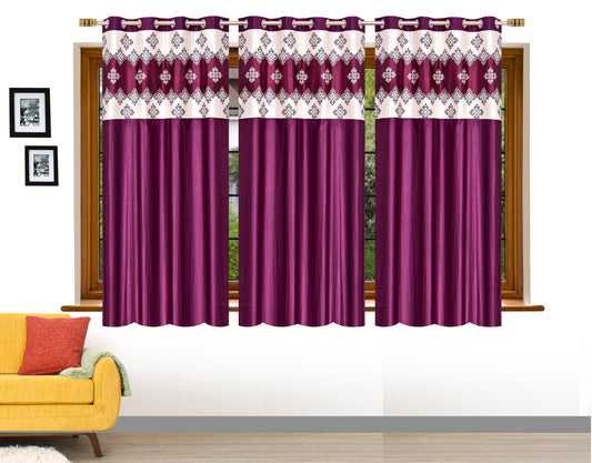 Wine Damask Patch Design Curtains