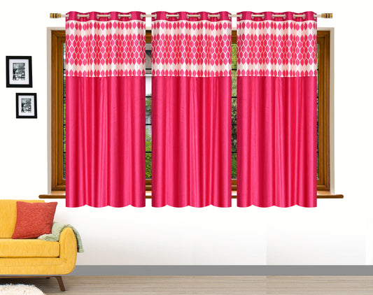 Pink Diya Patch Design Curtains