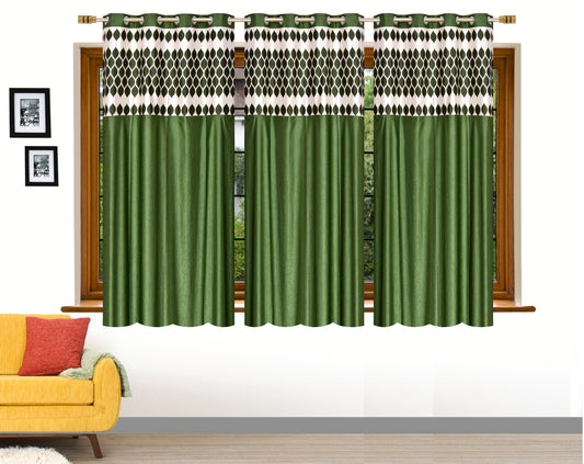 Green Diya Patch Design Curtains