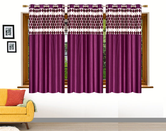 Wine Diya Patch Design Curtains