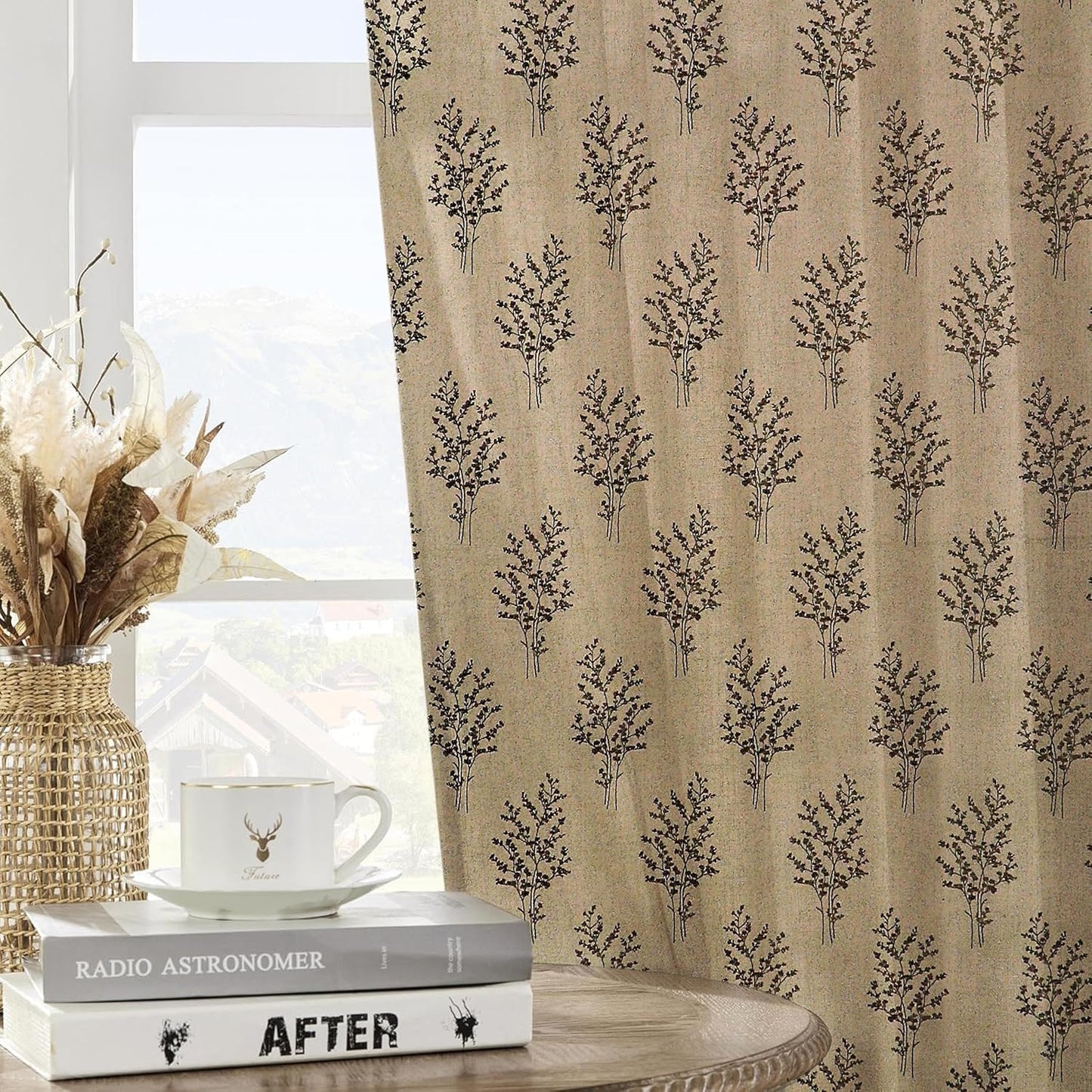 brown curtains