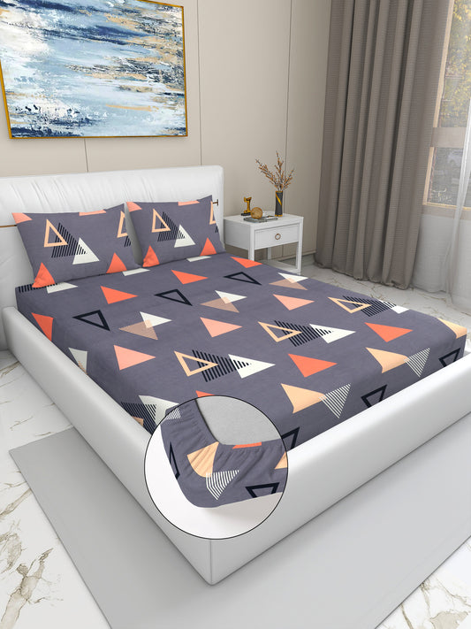 Vibrant Triangle Print King Bedsheet