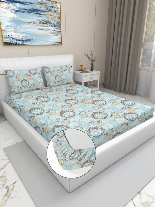 Designer Floral Print King Size Bedsheet