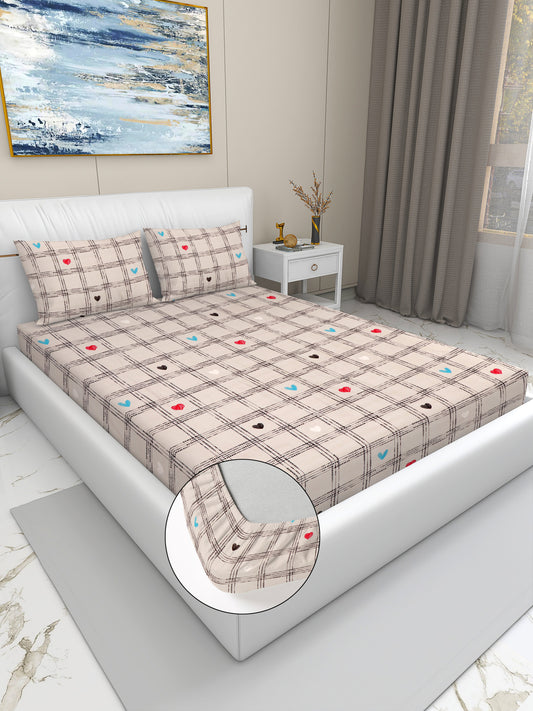 Modern Grid Pattern King Bedsheet