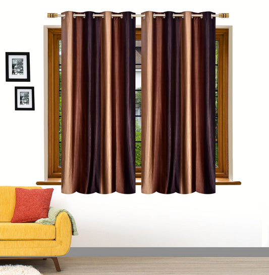Classic Brown Crushed Plain Curtains