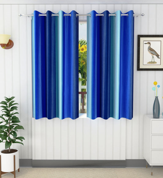 Royal Blue Crushed Plain Curtains