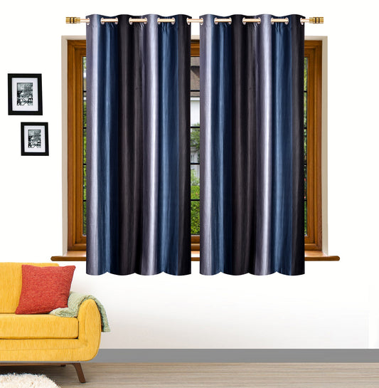 Deep Blue Crushed Plain Curtains