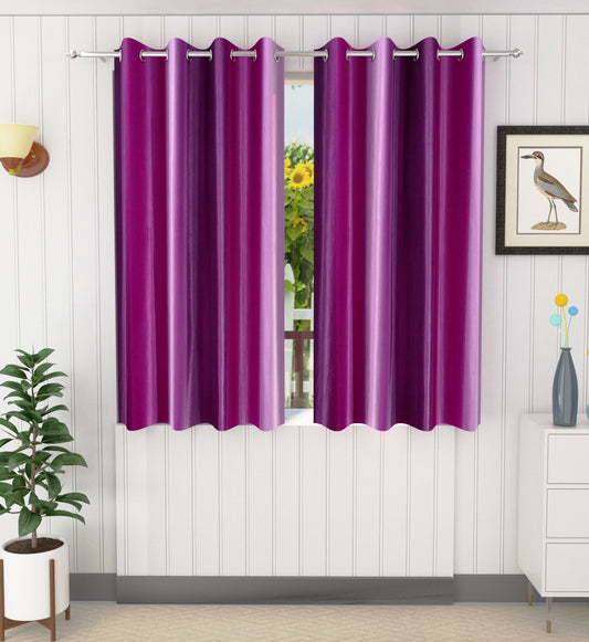 Modern Purple Crushed Plain Curtains