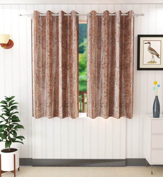 Vintage Brown Textured Curtains