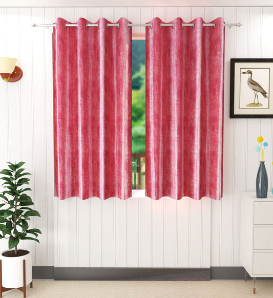 Vintage Red Textured Curtains