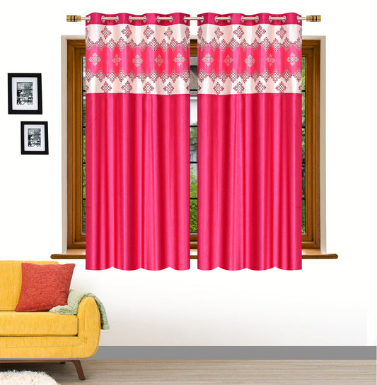 Pink Damask Patch Design Curtains