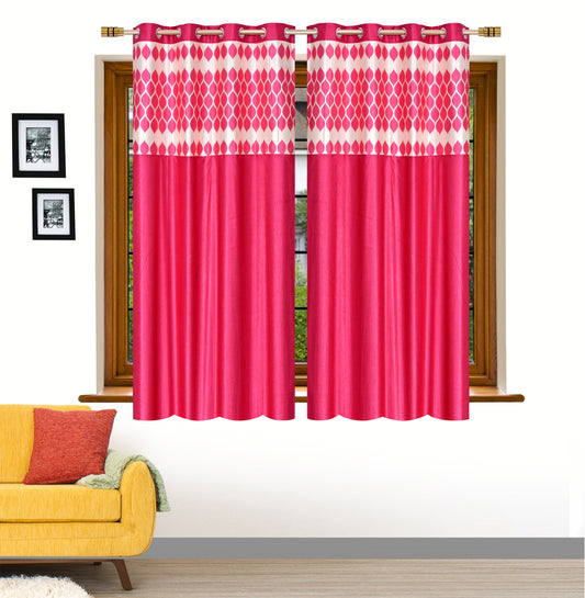 Pink Diya Patch Design Curtains