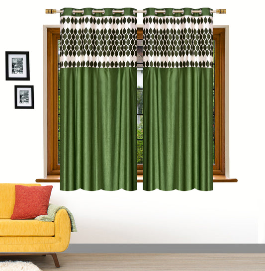 Green Diya Patch Design Curtains