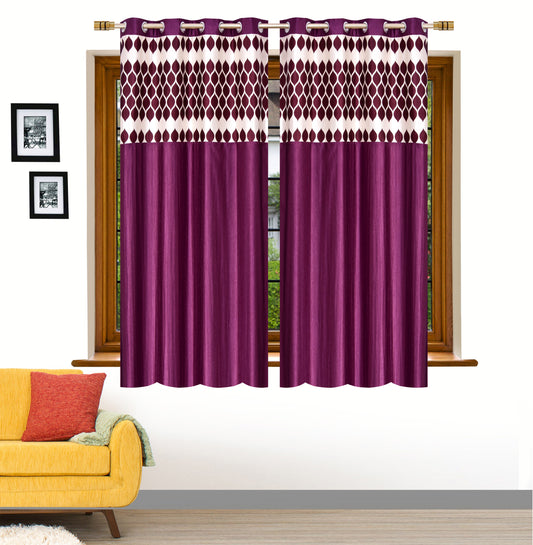 Wine Diya Patch Design Curtains