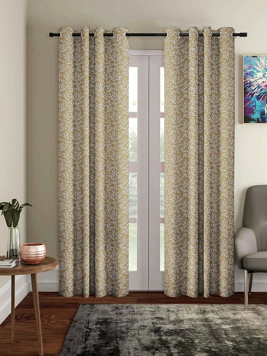 Luxury Golden Jade Print Curtain