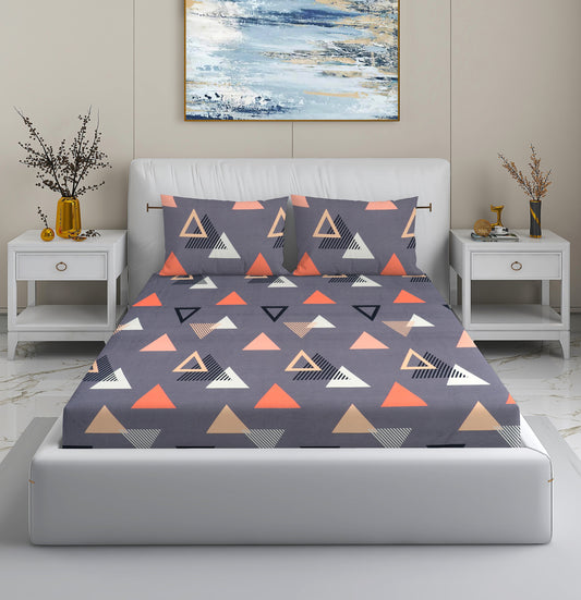 Vibrant Triangle Print King Bedsheet