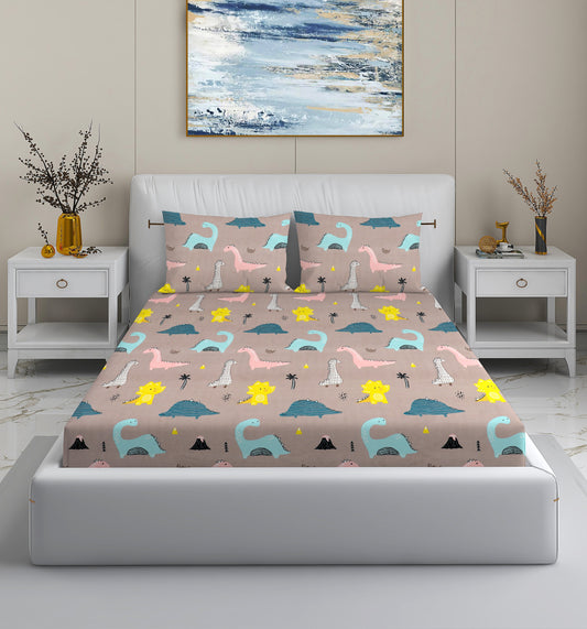 Multicolor Fun Print King Size Bedsheet