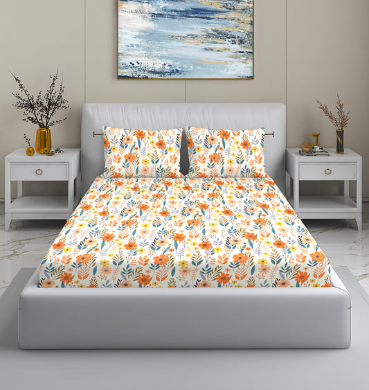 Floral Paradise King Size Bedsheet
