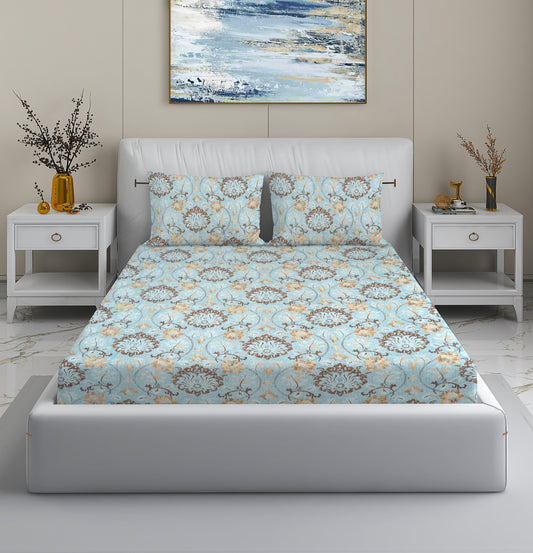 Designer Floral Print King Size Bedsheet
