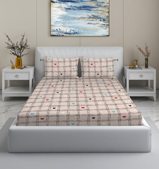 Modern Grid Pattern King Bedsheet